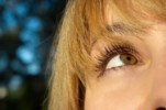 blond girls eye close up